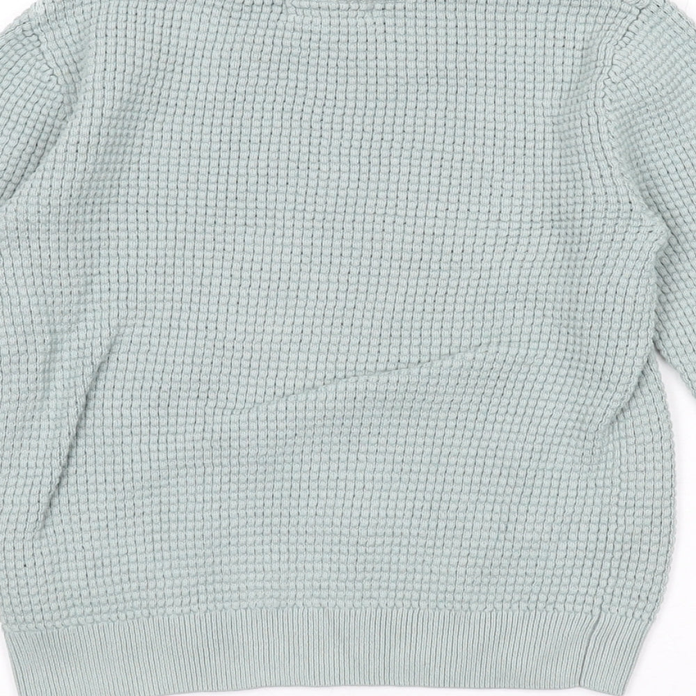 H&M Boys Green Round Neck Cotton Pullover Jumper Size 2-3 Years Pullover