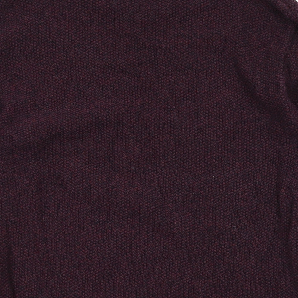 JACK & JONES Mens Purple Round Neck Cotton Pullover Jumper Size L Long Sleeve