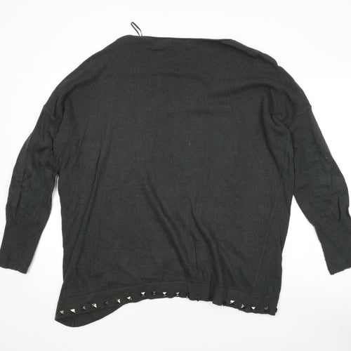 Mint Velvet Womens Green Round Neck Cotton Pullover Jumper Size XL
