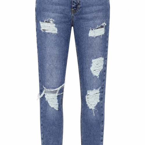 Topshop Womens Blue Cotton Skinny Jeans Size 28 in L25 in Regular Zip