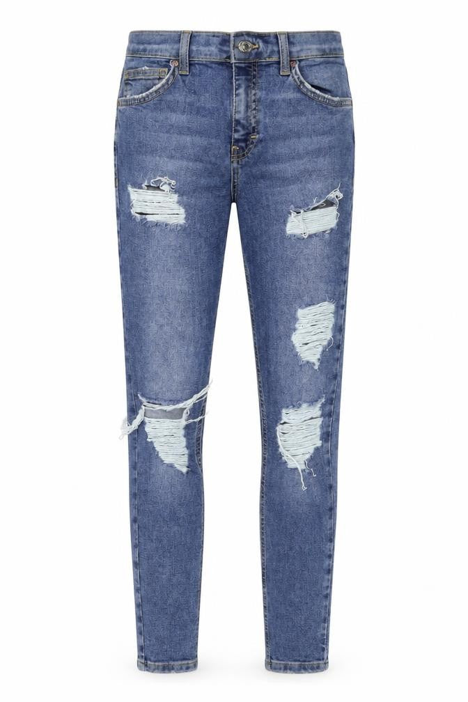 Topshop Womens Blue Cotton Skinny Jeans Size 28 in L25 in Regular Zip