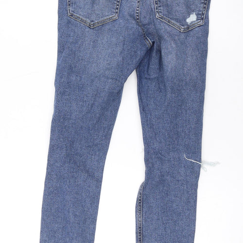 Topshop Womens Blue Cotton Skinny Jeans Size 28 in L25 in Regular Zip