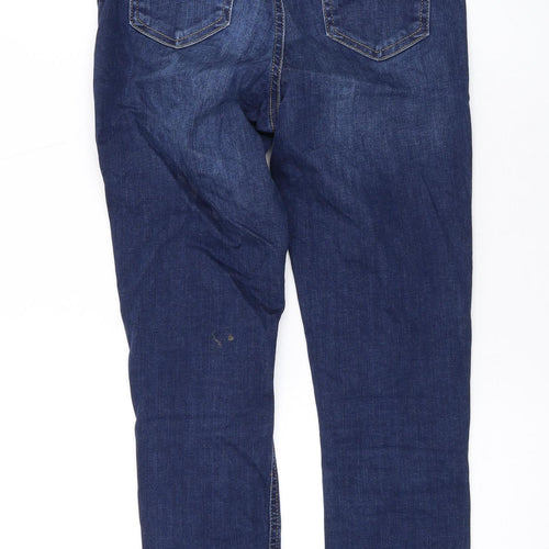 NA-KD Womens Blue Cotton Skinny Jeans Size 8 L27 in Regular Zip
