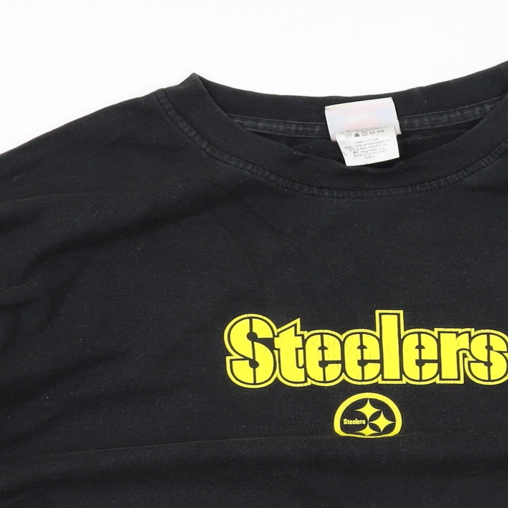 NFL Mens Black Cotton Pullover Sweatshirt Size L - Steelers