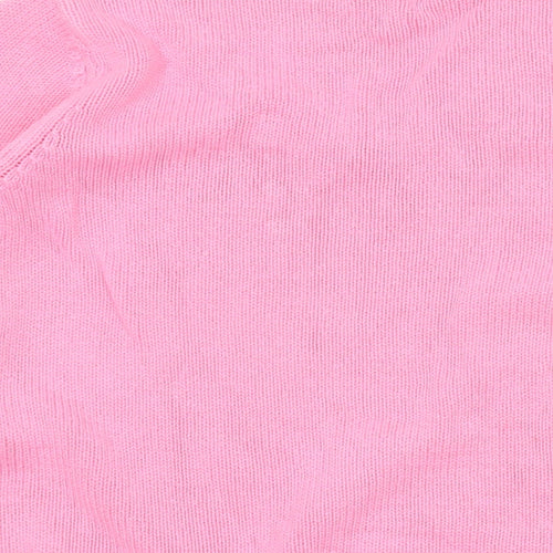 Marks and Spencer Womens Pink V-Neck Cotton Pullover Jumper Size 12