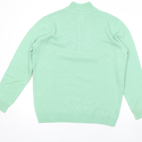 Charmance Womens Green V-Neck Acrylic Pullover Jumper Size 18