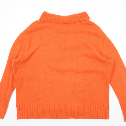 Cynthia Rowley Womens Orange Roll Neck Acrylic Pullover Jumper Size S