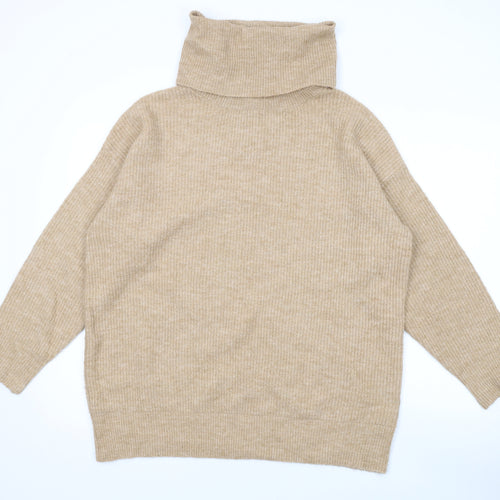 New Look Womens Brown Roll Neck Acrylic Pullover Jumper Size S