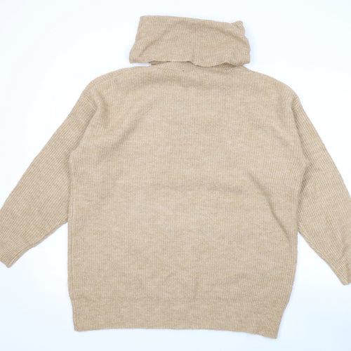 New Look Womens Brown Roll Neck Acrylic Pullover Jumper Size S