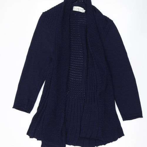 Future Lady Womens Blue V-Neck Acrylic Cardigan Jumper Size S