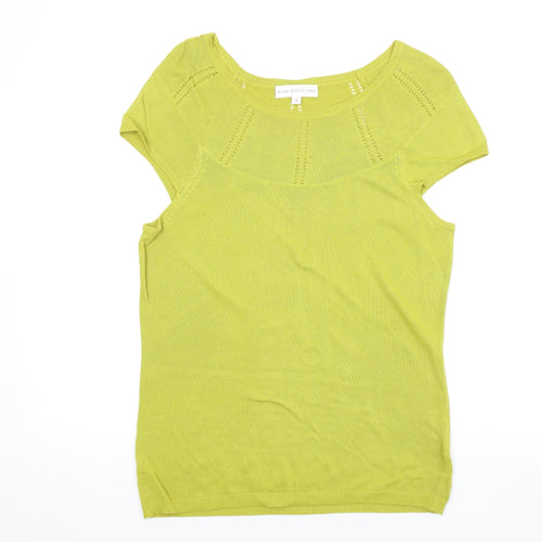 Sub-Couture Womens Green Viscose Basic T-Shirt Size 12 Round Neck