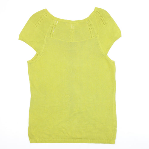 Sub-Couture Womens Green Viscose Basic T-Shirt Size 12 Round Neck