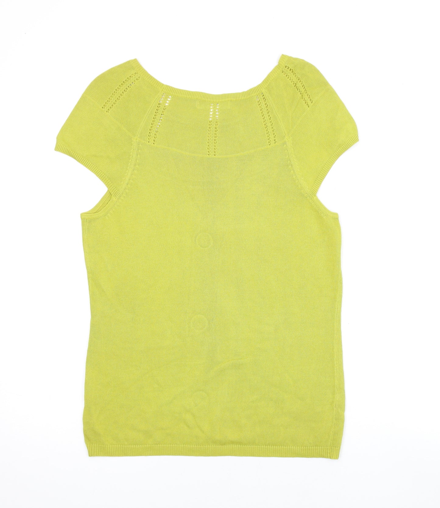 Sub-Couture Womens Green Viscose Basic T-Shirt Size 12 Round Neck