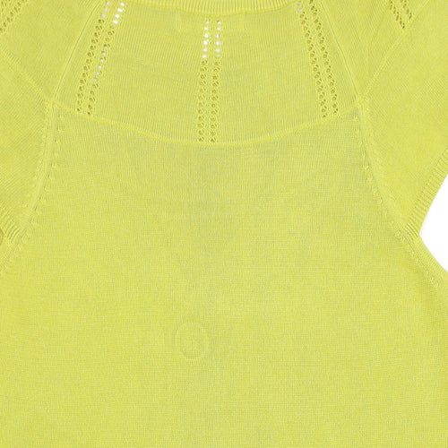Sub-Couture Womens Green Viscose Basic T-Shirt Size 12 Round Neck