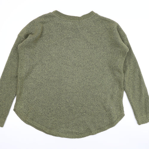 New Look Womens Green Round Neck Polyester Pullover Jumper Size 12