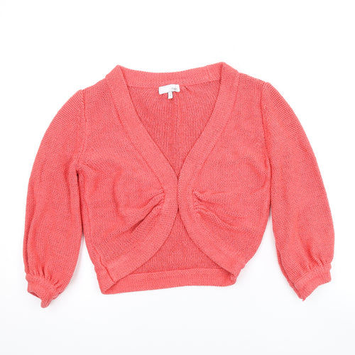 NEXT Womens Pink V-Neck Cotton Cardigan Jumper Size 10