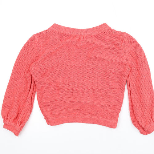 NEXT Womens Pink V-Neck Cotton Cardigan Jumper Size 10