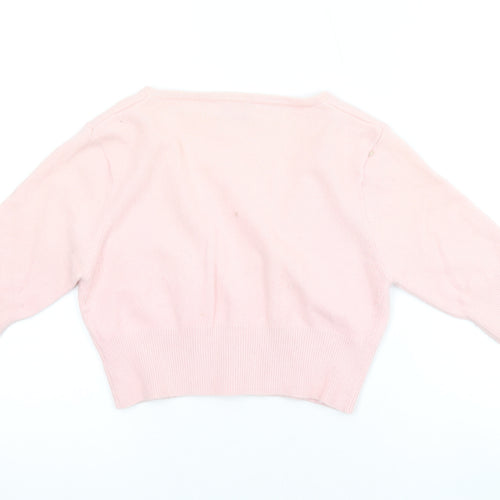 Bay Womens Pink V-Neck Nylon Cardigan Jumper Size 10