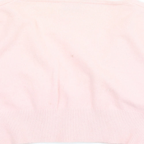 Bay Womens Pink V-Neck Nylon Cardigan Jumper Size 10