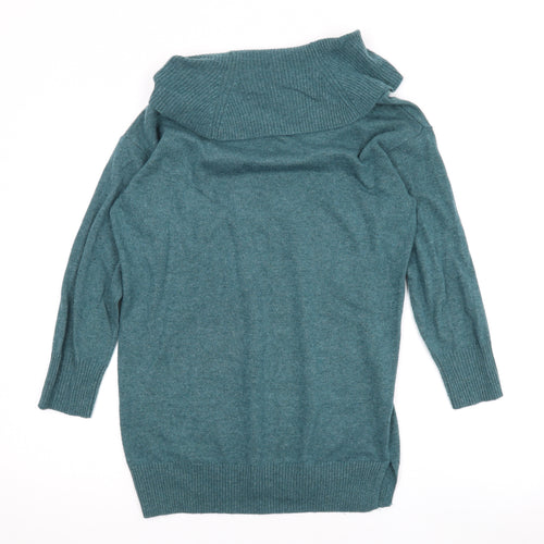 Monsoon Womens Blue Roll Neck Nylon Pullover Jumper Size S