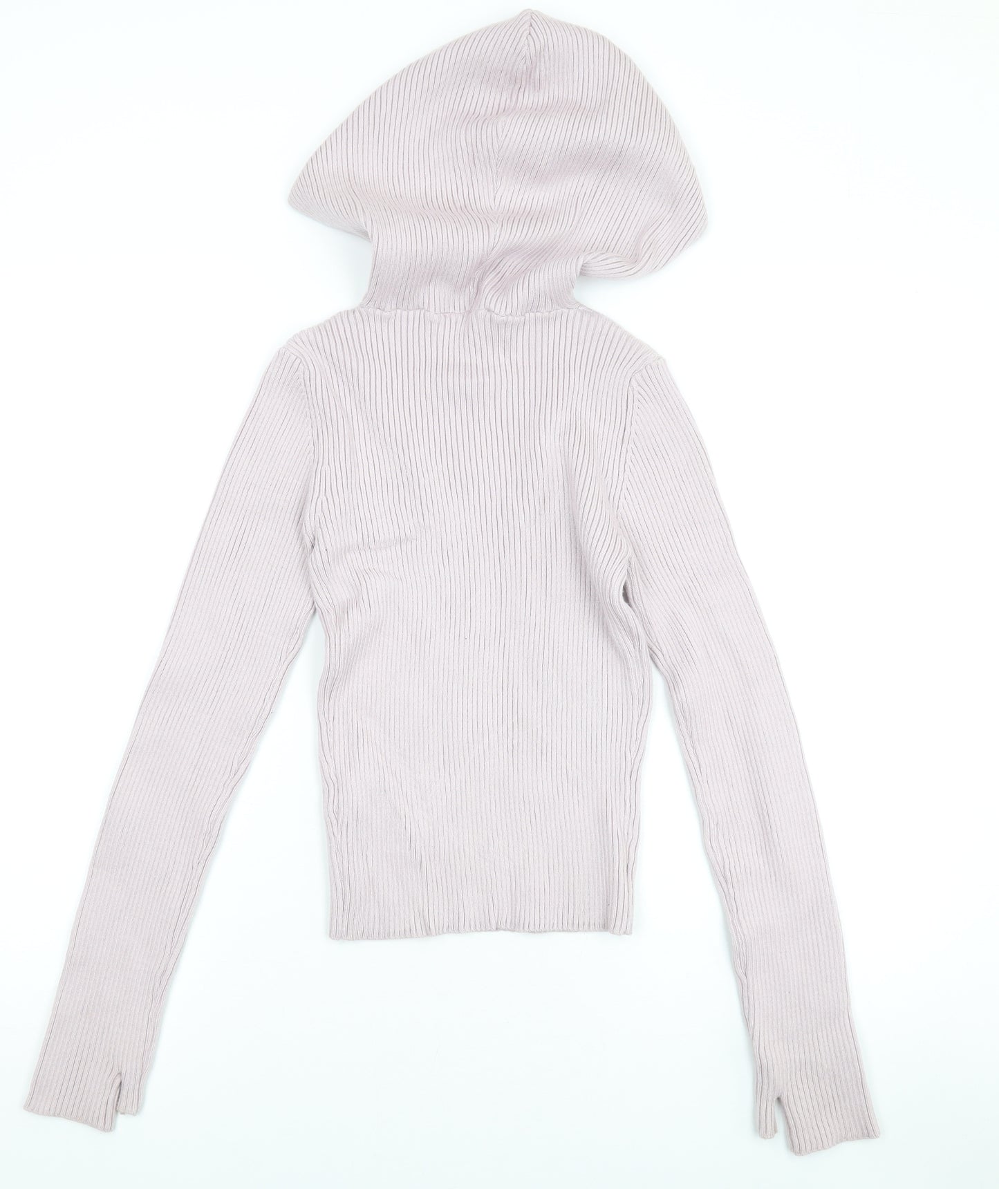Zara Womens Purple Vinyl Pullover Hoodie Size L Pullover