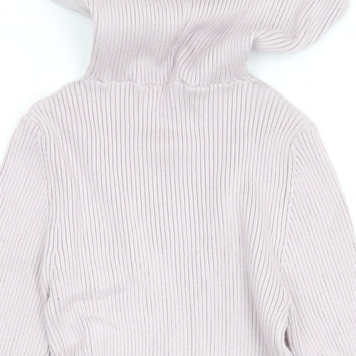 Zara Womens Purple Vinyl Pullover Hoodie Size L Pullover