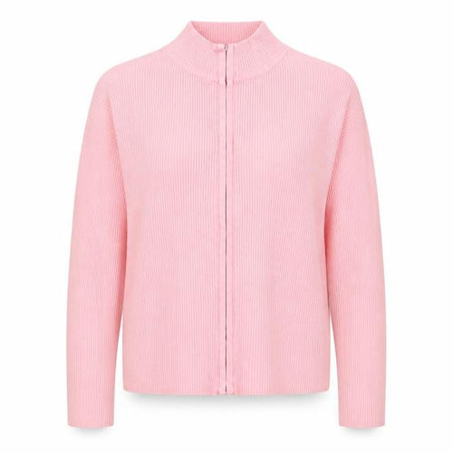 BHS Womens Pink Mock Neck Cotton Cardigan Jumper Size 14