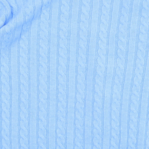 Emma Womens Blue V-Neck Acrylic Cardigan Jumper Size XS