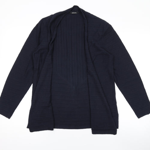 Olsen Womens Blue V-Neck Cotton Cardigan Jumper Size 10