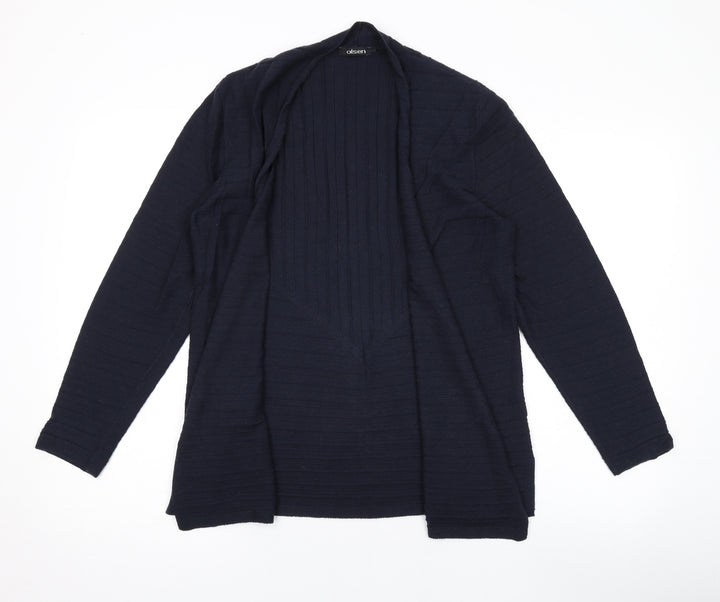 Olsen Womens Blue V-Neck Cotton Cardigan Jumper Size 10