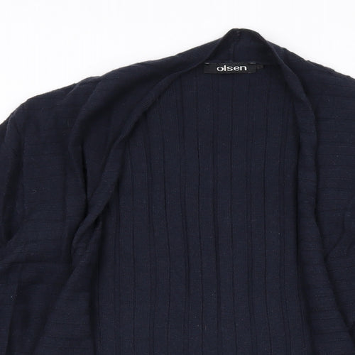 Olsen Womens Blue V-Neck Cotton Cardigan Jumper Size 10