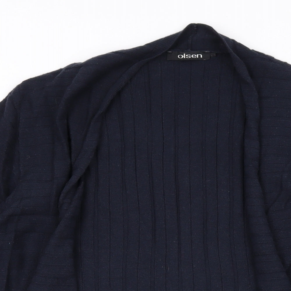 Olsen Womens Blue V-Neck Cotton Cardigan Jumper Size 10