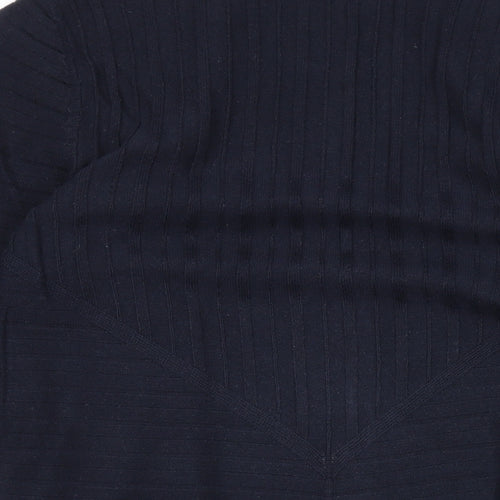 Olsen Womens Blue V-Neck Cotton Cardigan Jumper Size 10