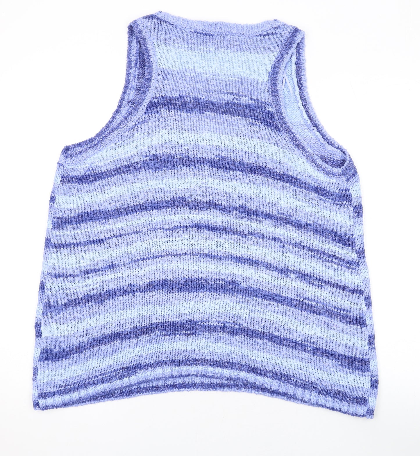 Zara Womens Purple Striped Acrylic Basic Tank Size M Scoop Neck
