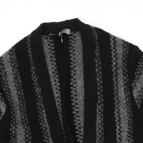 Jaeger Womens Blue V-Neck Striped Wool Cardigan Jumper Size M