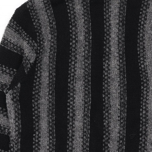 Jaeger Womens Blue V-Neck Striped Wool Cardigan Jumper Size M