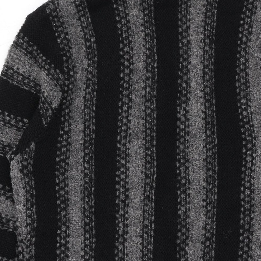 Jaeger Womens Blue V-Neck Striped Wool Cardigan Jumper Size M