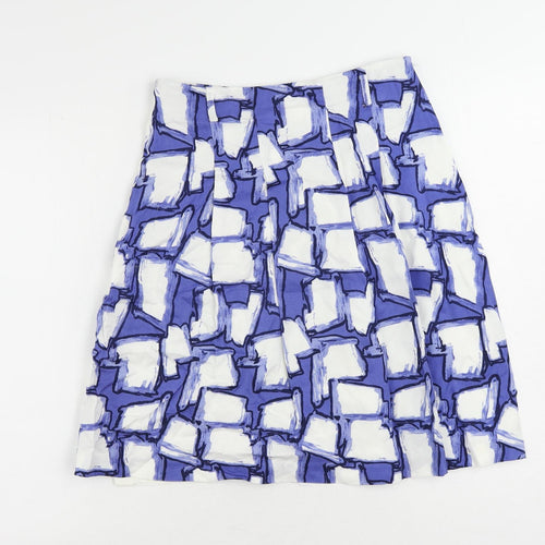 David Lawrence Womens Blue Geometric Viscose A-Line Skirt Size 6 Zip - Lined