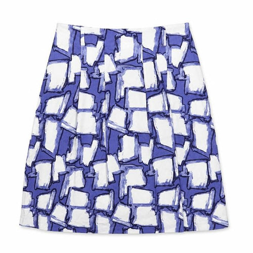 David Lawrence Womens Blue Geometric Viscose A-Line Skirt Size 6 Zip - Lined