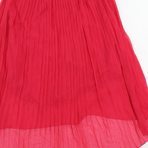 abercrombie kids Girls Pink Polyester Pleated Skirt Size 8-9 Years Regular - Lined