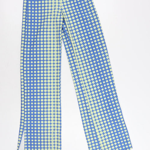 Divided by H&M Womens Blue Polka Dot Polyester Trousers Size XS L30 in Regular - Elastic Waist