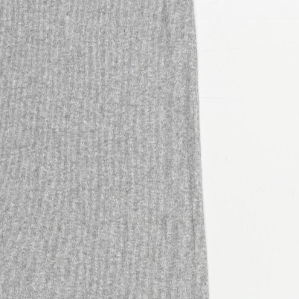 H&M Womens Grey Cotton Tank Dress Size S Round Neck
