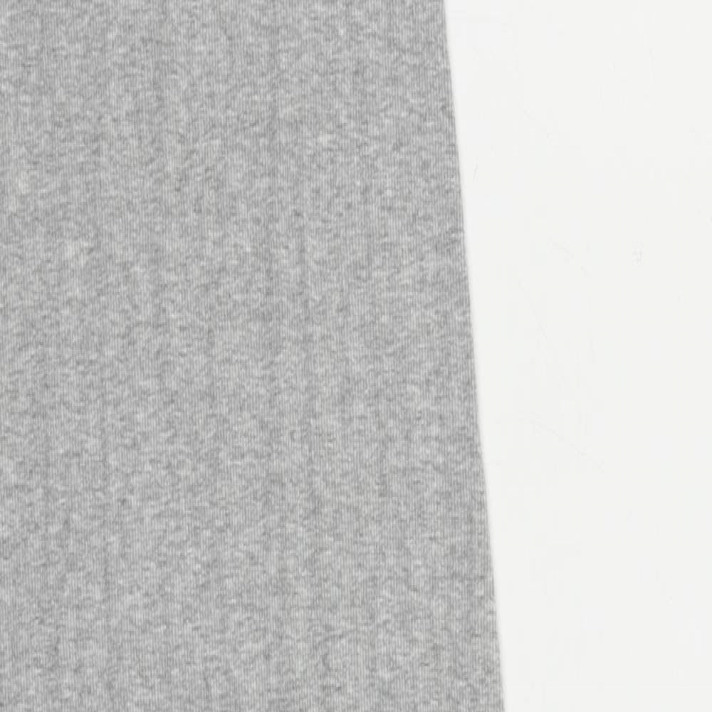 H&M Womens Grey Cotton Tank Dress Size S Round Neck