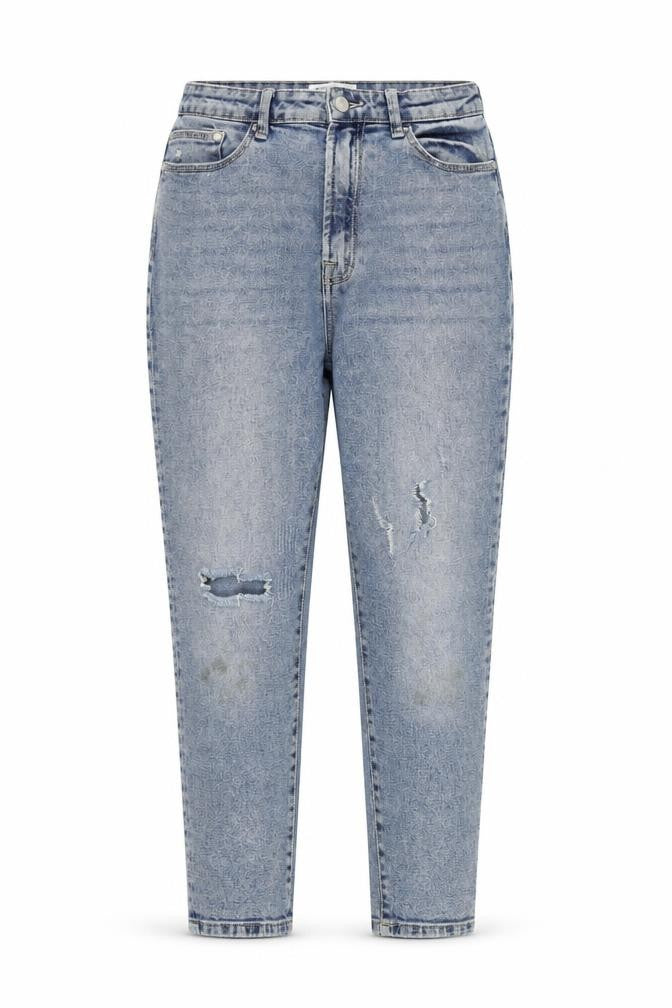 Stradivarius Womens Blue Cotton Mom Jeans Size 12 L27 in Regular Zip