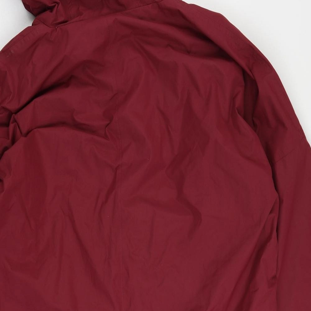 Cotton Traders Womens Red Rain Coat Coat Size 16 Zip - Hooded
