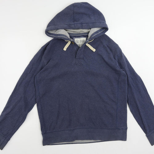 Fat Face Mens Blue Cotton Pullover Hoodie Size L - Vintage