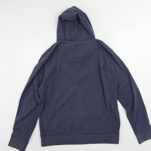 Fat Face Mens Blue Cotton Pullover Hoodie Size L - Vintage