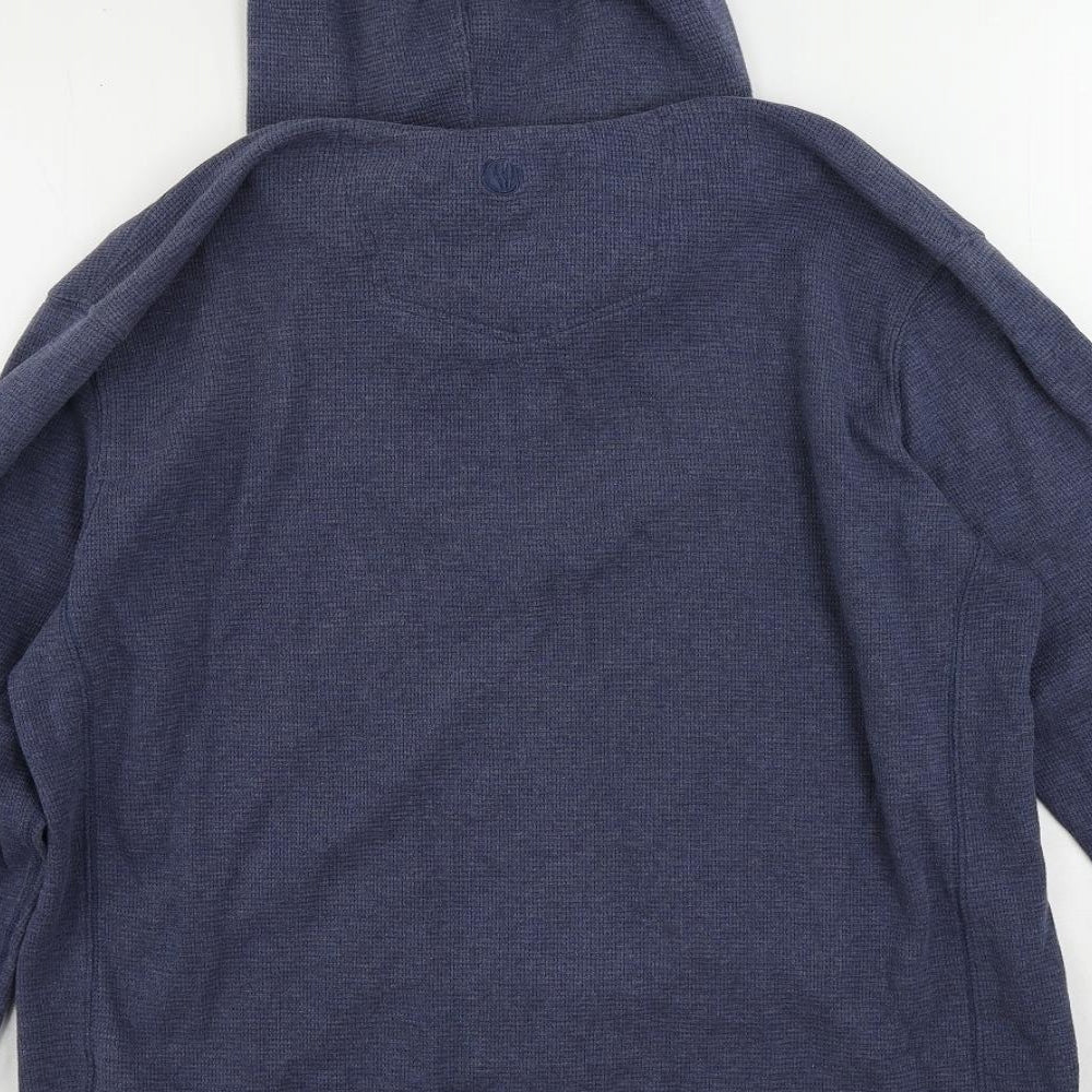 Fat Face Mens Blue Cotton Pullover Hoodie Size L - Vintage