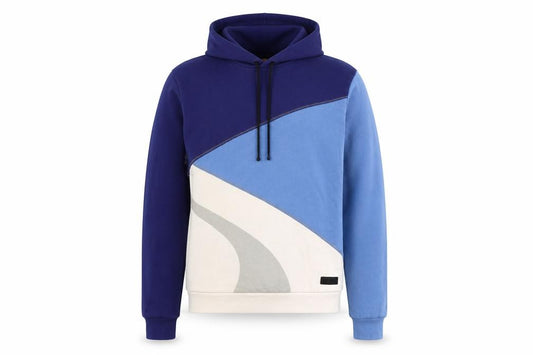 Burberry Womens Blue Colourblock Cotton Pullover Hoodie Size M Pullover - Vintage