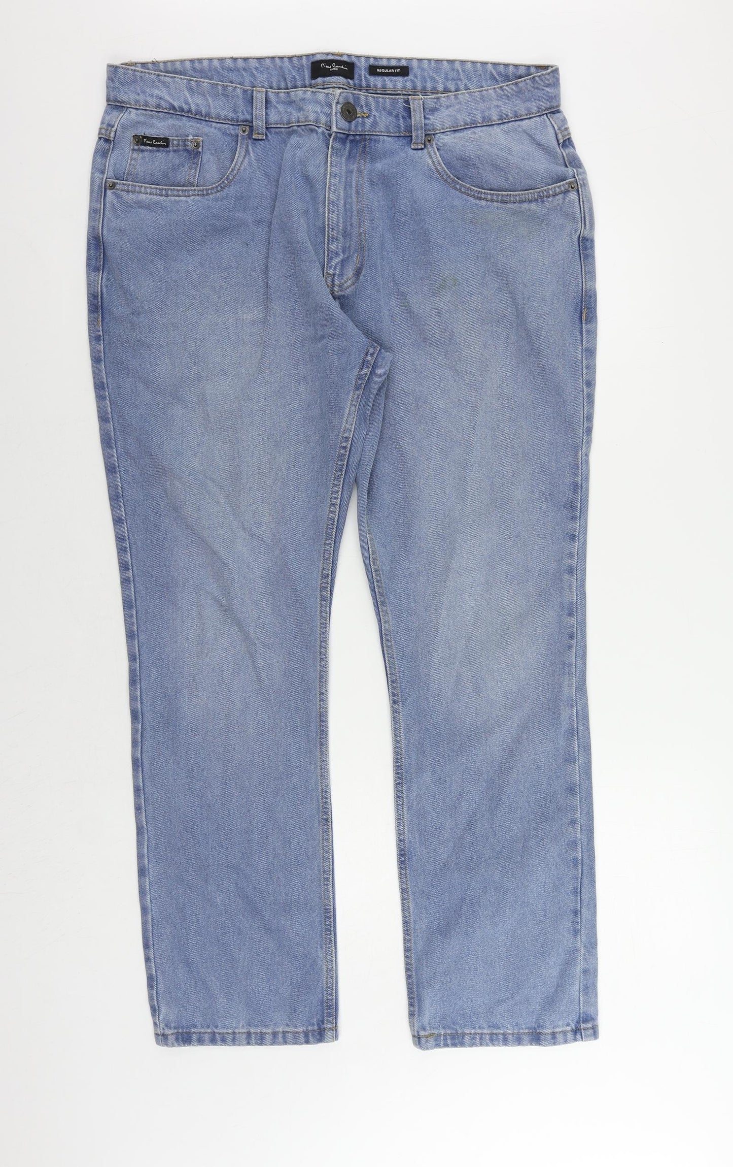 Pierre Cardin Mens Blue Cotton Straight Jeans Size 38 in L30 in Regular Zip - Vintage